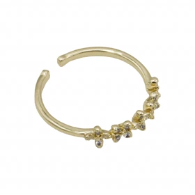 انگشتر زنانه طرح گلبرگ نگین‌دار