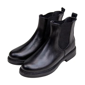 نیم بوت زنانه دو کش مشکی کد 558