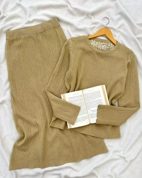 ست پلیور و دامن بافت کد 5365