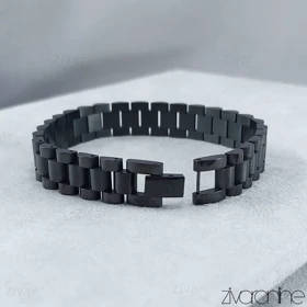 دستبند رولکس مردانه سه رج مشکی 40137