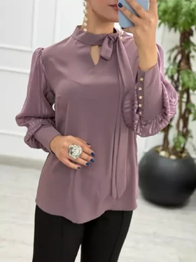 شومیز یقه کراواتی