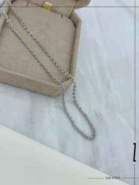 گردنبند زنجیر حلقه‌ای تراش‌دار 2 میل