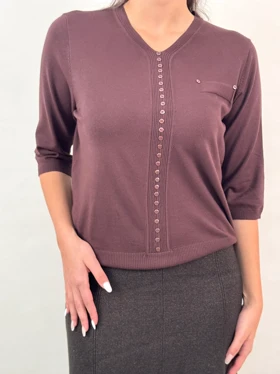 بافت یقه هفت جلو دکمه‌دار