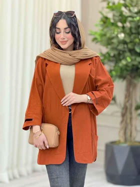 مانتو لینن آستین چاک