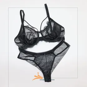 ست هارنس دار دانتل مژه ای برند بارون