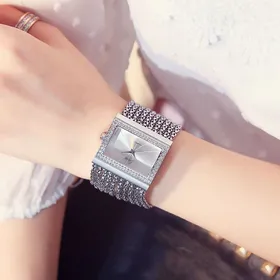 ساعت دستبندی زنانه کاکاچی مکعبی نگینی اورجینال