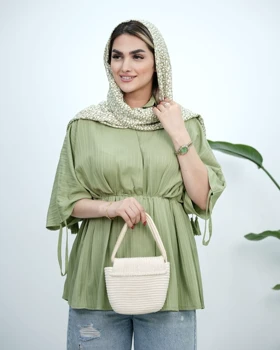 شومیز جلوبسته کمرکش