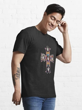 تیشرت guns n roses گانز ان روزز Guns and Roses Cross Vintage Band 90s Tour کد 180518