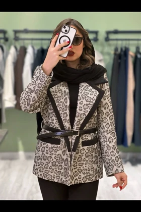 کت فوتر یقه انگلیسی پلنگی