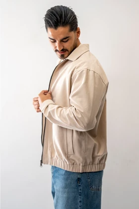 کت کتان زیپ‌دار مردانه