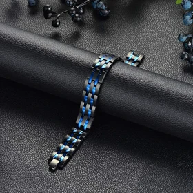 دستبند مغناطیسی مگنت آریکس مشکی آبی مدل u-10016