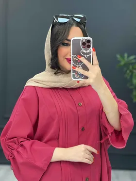 مانتو داکرون جلو پیله آستین گت دار