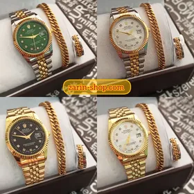ست زنانه مردانه ساعت رولکس و دستبند و حلقه کارتیر
