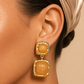 گوشواره مدل Golden Amber - کد 8542
