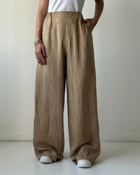 شلوار راه راه آبرنگی کد 200247 (نسکافه ای)