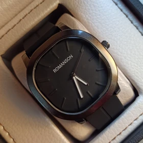 ساعت مچی مردانه رومانسون مربع کرو فول مشکی