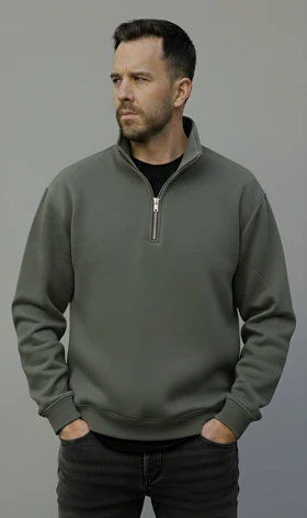 دورس نیم زیپ پارچه 3 نخ پفکی داخل کرکی