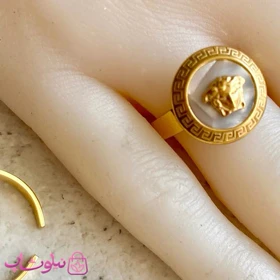 انگشتر زنانه ورساچه سفید استیل فری سایز کد 1691