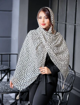 شال پلیسه ملانژ گل‌دار 3876