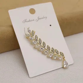 گوشواره ایرکاف برگ آروشا با آبکاری نقره925 رنگ گلد