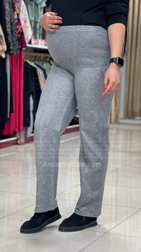 شلوار بارداری ملانژ جلو دوخت