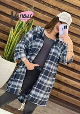 مانتو چهارخونه کلاهدار