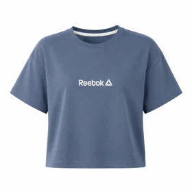کراپ آستین کوتاه طرح Reebok (آبی نفتی)