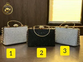 کیف دستی مجلسی نگینی دو دسته