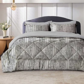 سرویس روتختی مخمل شانل سیلک (نقره ای)