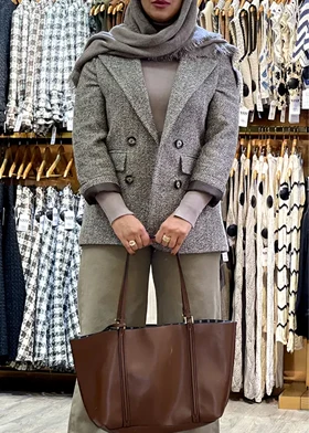 کت شنل کرم قهوه ای