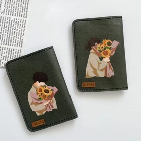 کاور پاسپورت و شناسنامه فانتزی دو نفره چرم نئون مدل PC202