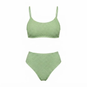 مایو دو تکه Cupshe راه راه مدل Bralette