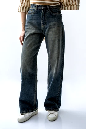 شلوار جین نیم بگ زنانه