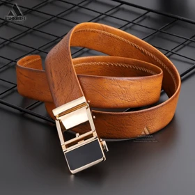 کمربند مردانه ریلی Leather Ratchet Belt BL111 (عسلی)