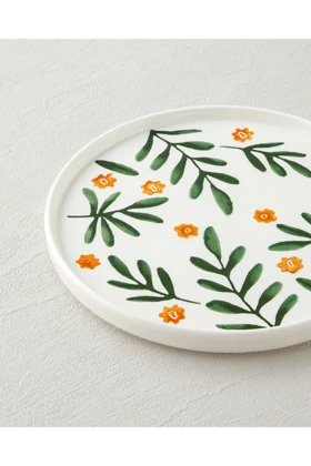 سرویس بشقاب کیک 4 تکه English Home مدل Greeny چینی - چندرنگ