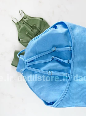 ست نیم‌تنه کاپ‌دار پشت‌باز بندی و لگ پشت چروک سیملس