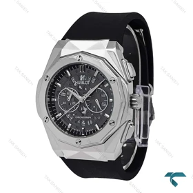 ساعت هابلوت مردانه چندضلعی نقره ای صفحه اسکلتون Hublot-6790-G