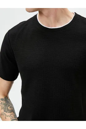 تیشرت مردانه 4SAM10065HK Koton BLACK 24YY59001786