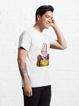 تیشرت مرد تک مشتی | تیشرت One Punch Man طرح Saitama Sticker کد 124006