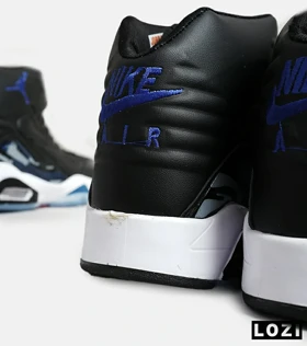 کفش کتانی ساق‌دار مردانه مشکی آبی Nike air jordan 6