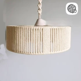 لوستر مکرومه بافی قطر 30CM و ارتفاع 10CM مدل کلاسیک