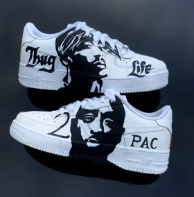 کفش اسپرت کاستوم کتانی با طرح 2PAC نایک nike ایرفورس air force کد 88021