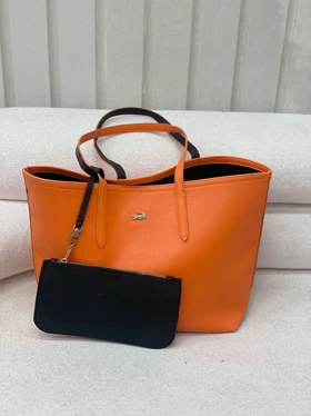 کیف زنانه دو رو لاگوست (نارنجی داخل مشکی)