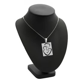 آویز مادرم ، بچه و زنجیر نقره روز مادر نقره 925