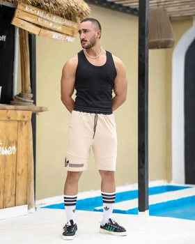 شلوارک بگ ورزشی ADIDAS نخودی