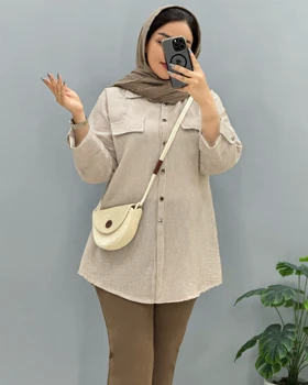 شومیز مانتویی لینن نغمه