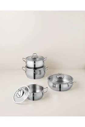 سرویس قابلمه 8 تکه English Home مدل Astera - نقره‌ای