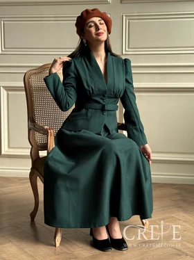 کت دامن کشمیر یقه ایستاده نیکی