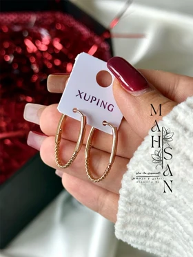 گوشواره بیضی طرح به هم پیچیده ژوپینگ هدیه خاص و جذاب