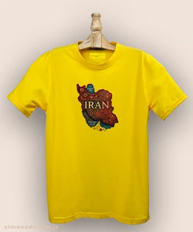 تیشرت مردانه و زنانه طرح نقشه ایران تلفیق با هنر فرش ایرانی